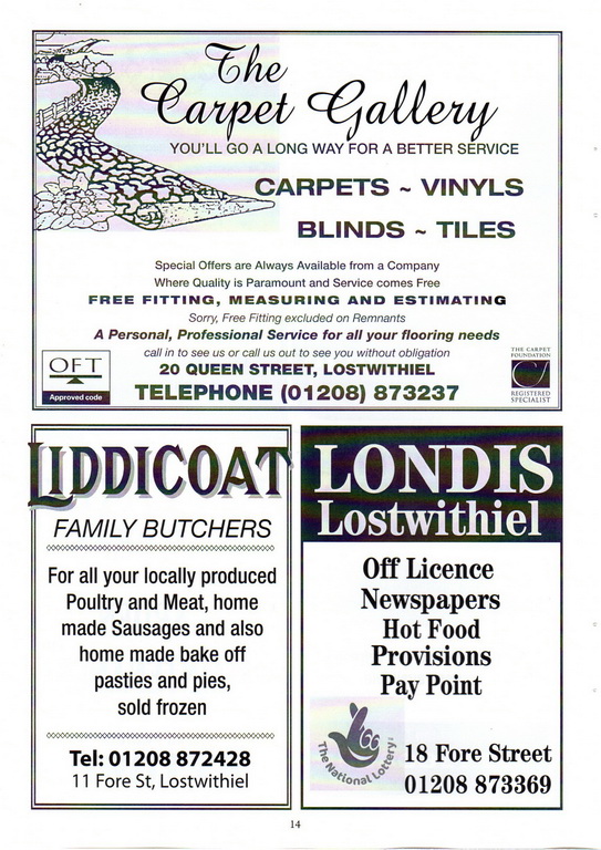 2014 Lostwithiel Carnival Programme Page 14